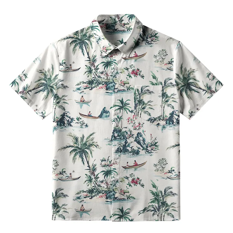 Tokyo-Tiger Tropical Scenery Button-up Shirt