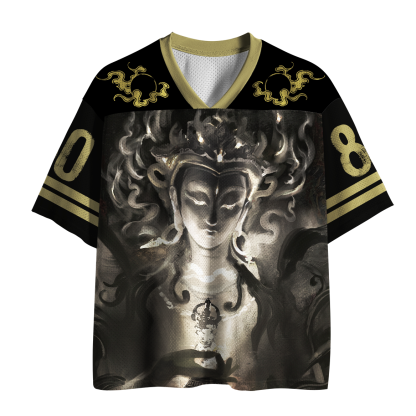 Tokyo-Tiger Spiritual Zen Guanyin Om Lotus Mesh Jersey