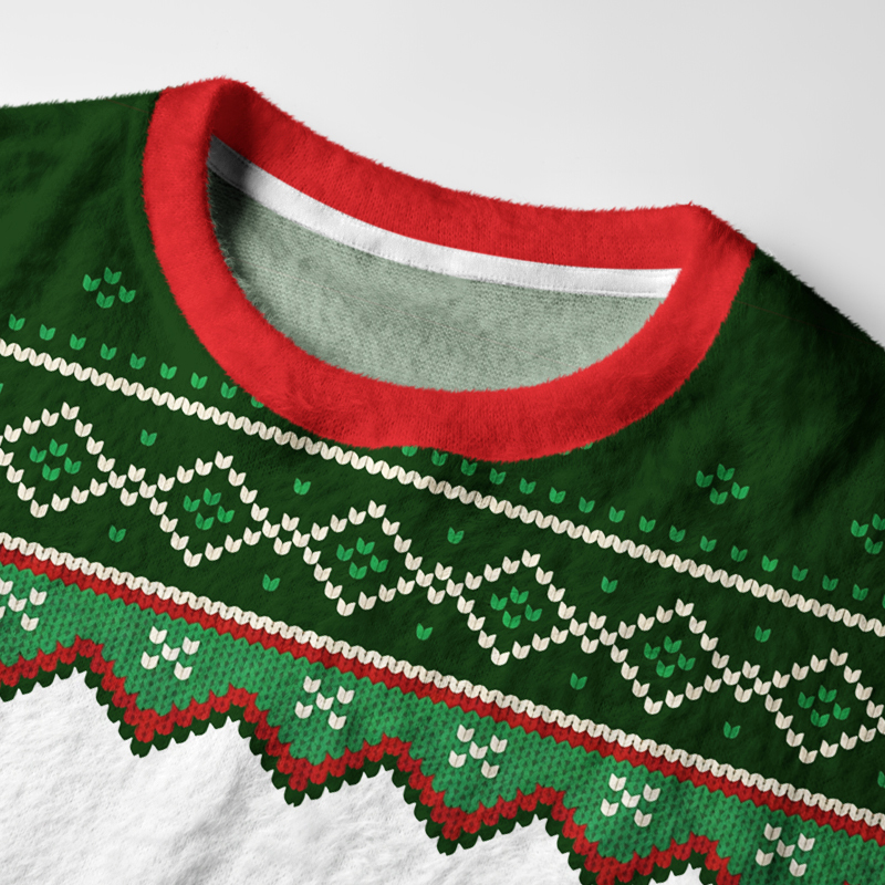 Tokyo-Tiger A Flock Of Christmas Chickens Fuzzy Christmas Ugly Sweatshirt