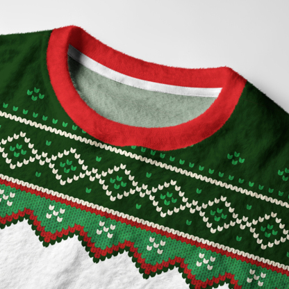 Tokyo-Tiger A Flock Of Christmas Chickens Fuzzy Christmas Ugly Sweatshirt