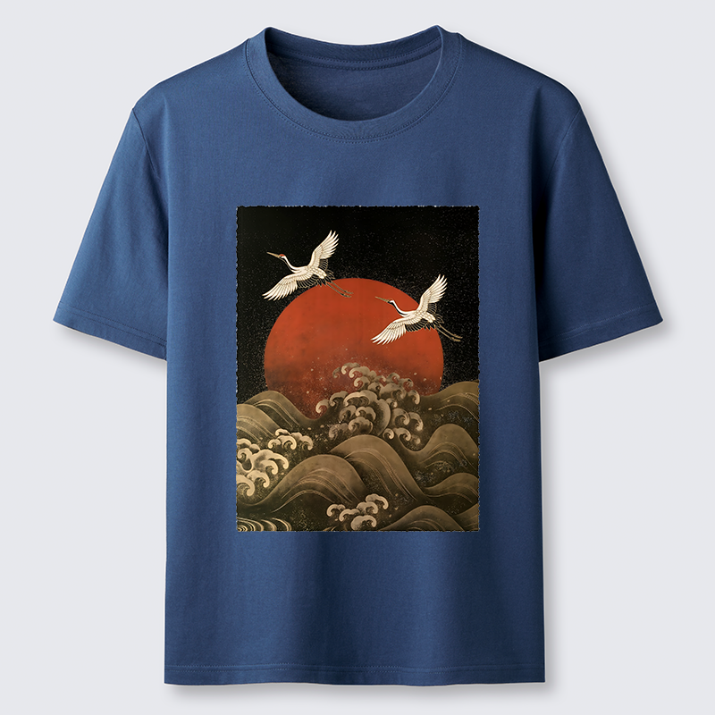 Tokyo-Tiger Japanese Crane Wave Art Classic T-Shirt