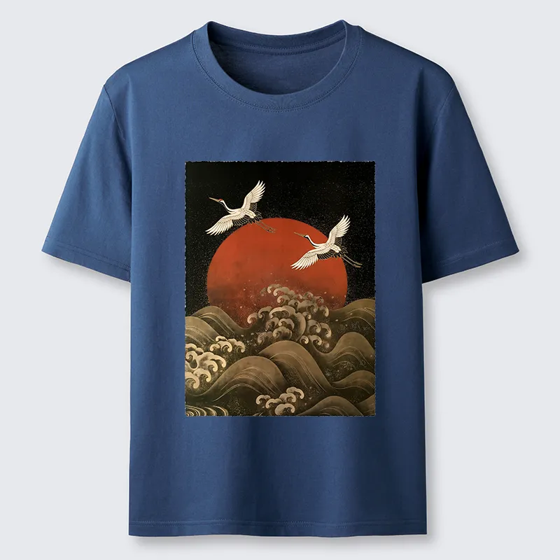 Tokyo-Tiger Japanese Crane Wave Art Classic T-Shirt