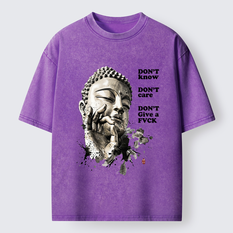 Tokyo‑Tiger Chill Buddha Meme Washed T‑Shirt