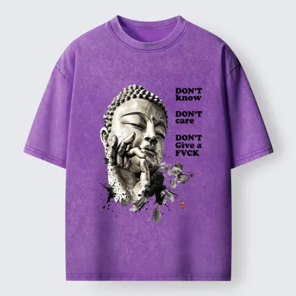 Tokyo‑Tiger Chill Buddha Meme Washed T‑Shirt