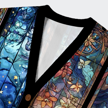 Tokyo-Tiger Sanctum of Sun, Moon, and Stars Ugly Cardigan Sweater