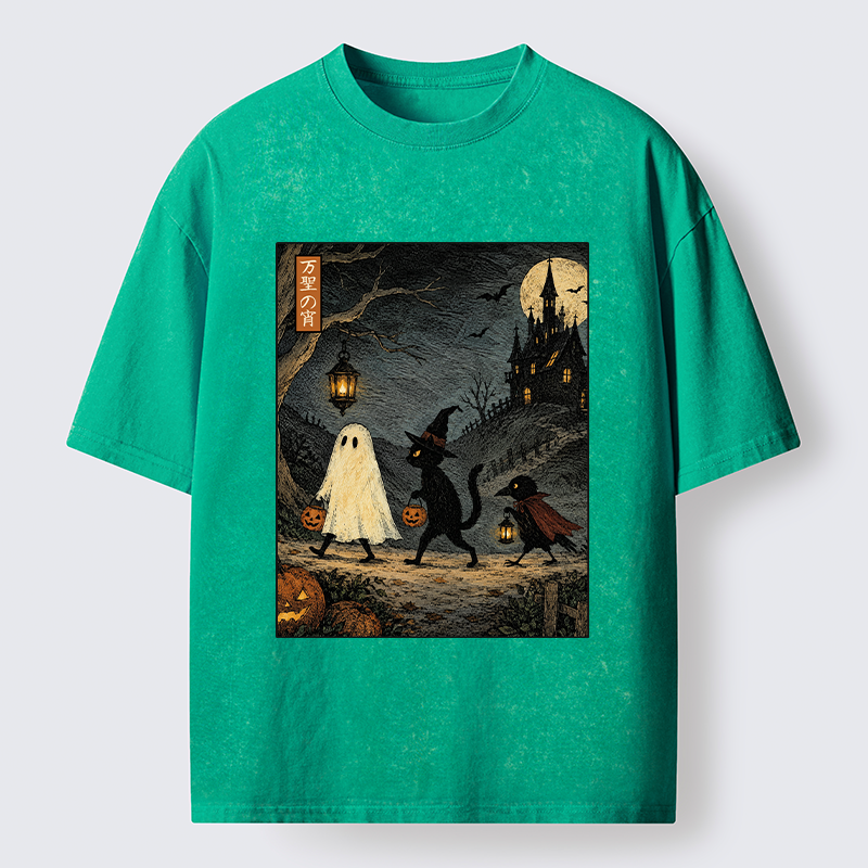 Tokyo-Tiger Vintage Halloween Crew Washed T-Shirt