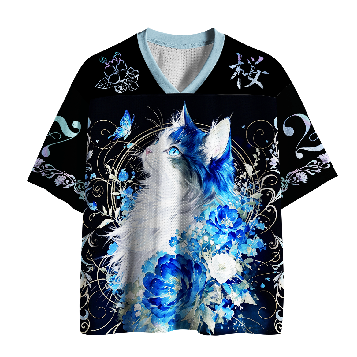 Tokyo-Tiger Never Give Up Sakura Cat Mesh Jersey