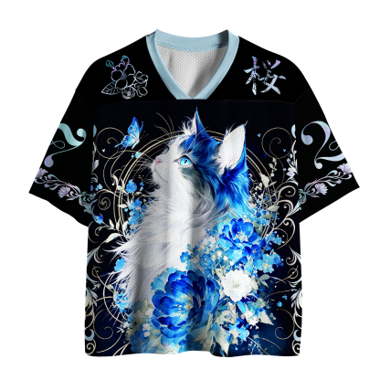 Tokyo-Tiger Never Give Up Sakura Cat Mesh Jersey