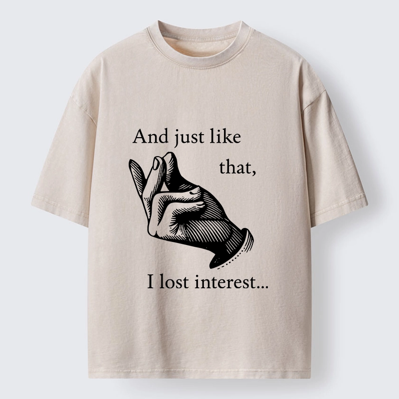 Tokyo‑Tiger Funny Lose Interest Washed T‑Shirt
