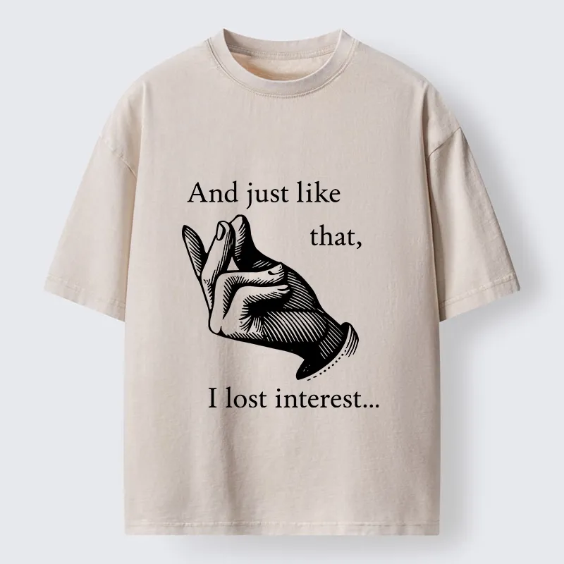 Tokyo‑Tiger Funny Lose Interest Washed T‑Shirt