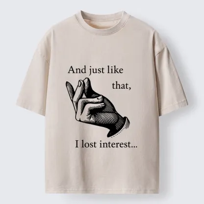 Tokyo‑Tiger Funny Lose Interest Washed T‑Shirt