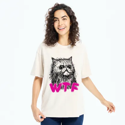 Tokyo-Tiger Angry And Sloppy Cat Washed T-Shirt