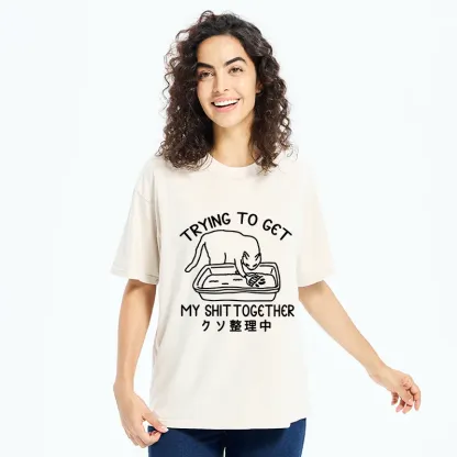 Tokyo-Tiger Cat Cleaning The Toilet Washed T-Shirt