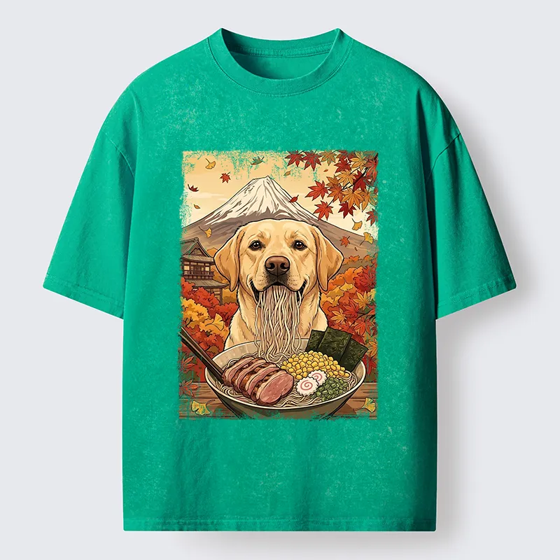 Tokyo-Tiger Ramen Dog Feast Washed T-Shirt