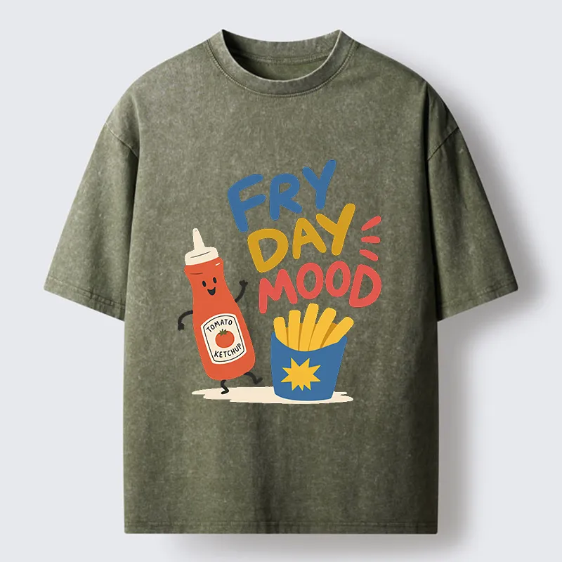 Tokyo-Tiger Fry Day Ketchup Mood Washed T-Shirt