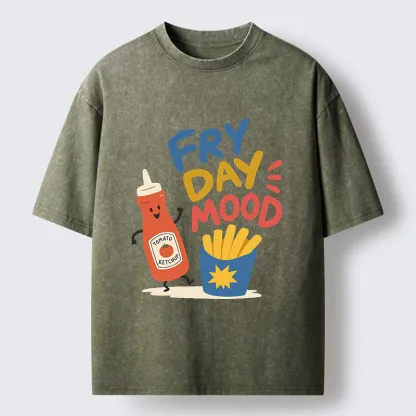Tokyo-Tiger Fry Day Ketchup Mood Washed T-Shirt