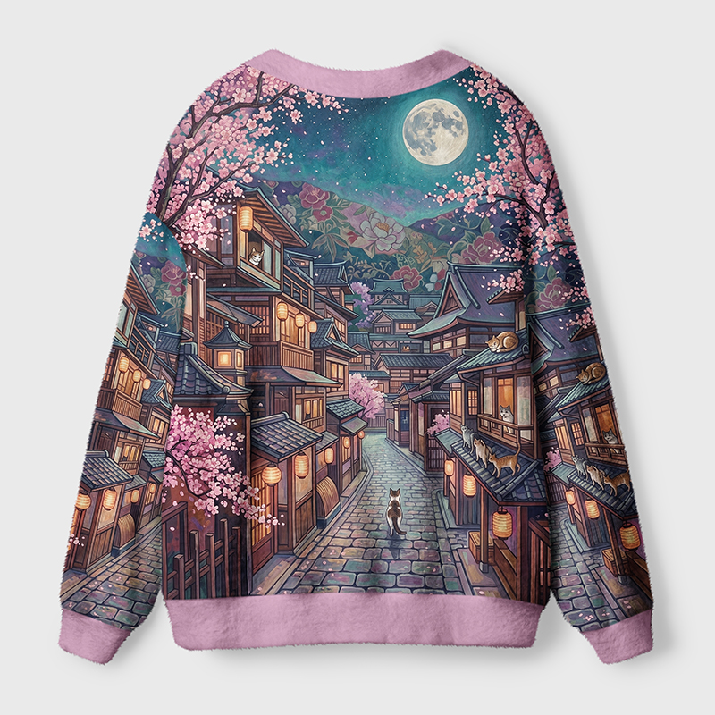 Tokyo-Tiger Cats Of Sakura Town Ugly Cardigan Sweater