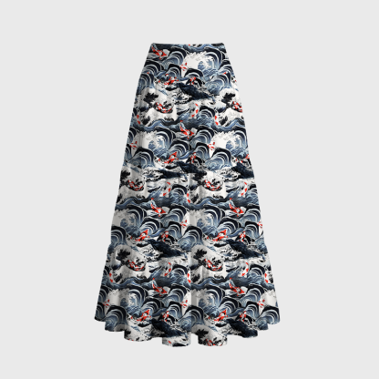 Tokyo-Tiger Ocean's Dance Maxi Skirt