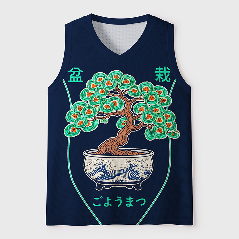 Tokyo-Tiger White Pine Bonsai Mesh Tank Top