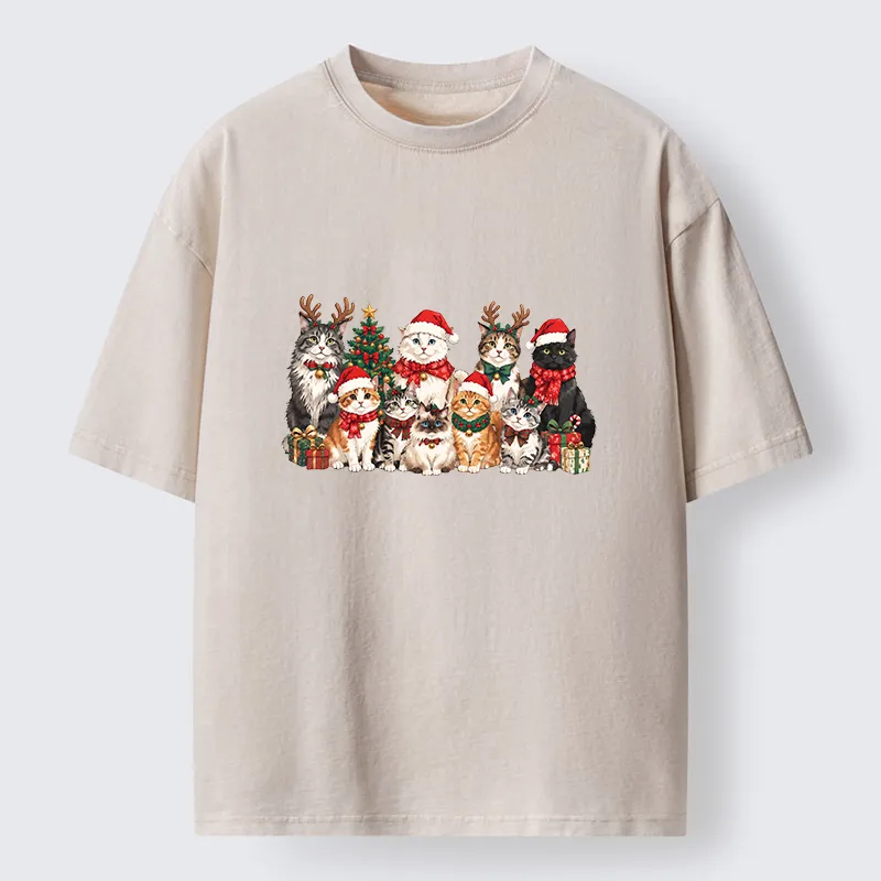 Tokyo‑Tiger Christmas Cat Crew Washed T‑Shirt Sale