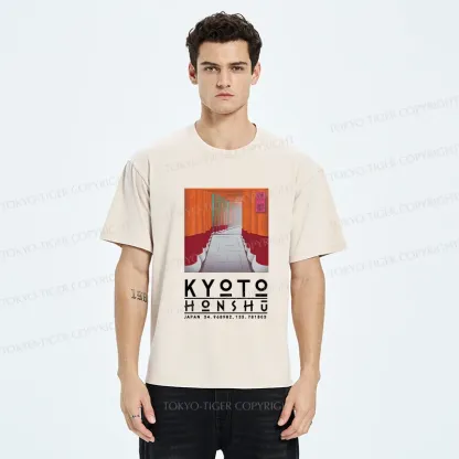 Tokyo-Tiger Kyoto Attractions Washed T-Shirt