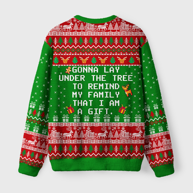 Tokyo-Tiger I Am The Gift Fuzzy Christmas Ugly Sweatshirt