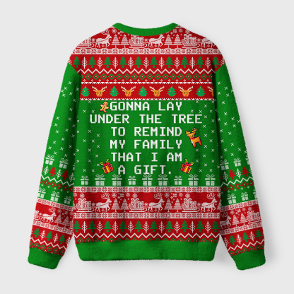 Tokyo-Tiger I Am The Gift Fuzzy Christmas Ugly Sweatshirt