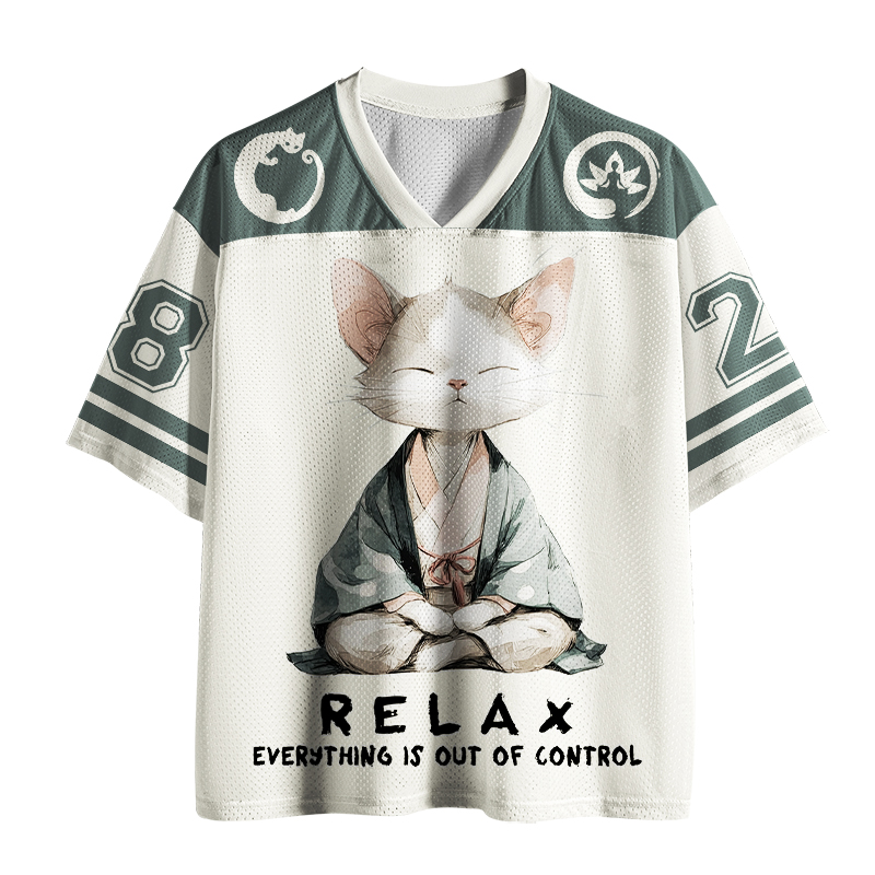 Tokyo-Tiger Zen Meditating Cat Mesh Jersey