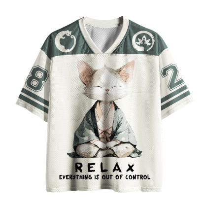 Tokyo-Tiger Zen Meditating Cat Mesh Jersey