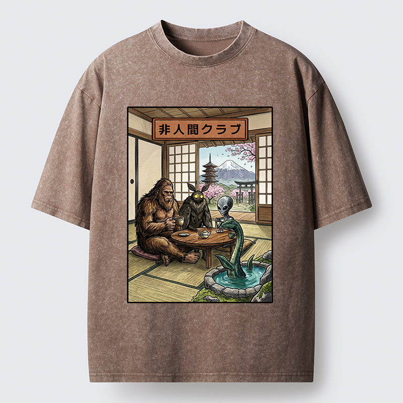 Tokyo-Tiger Monster Tea Party Washed T-Shirt
