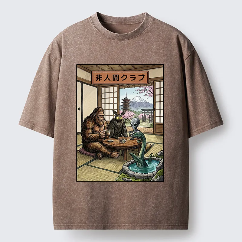 Tokyo-Tiger Monster Tea Party Washed T-Shirt