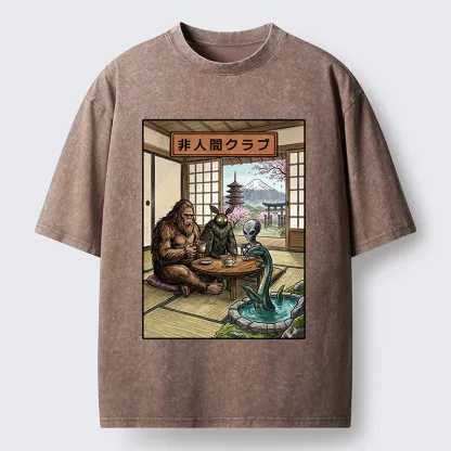 Tokyo-Tiger Monster Tea Party Washed T-Shirt