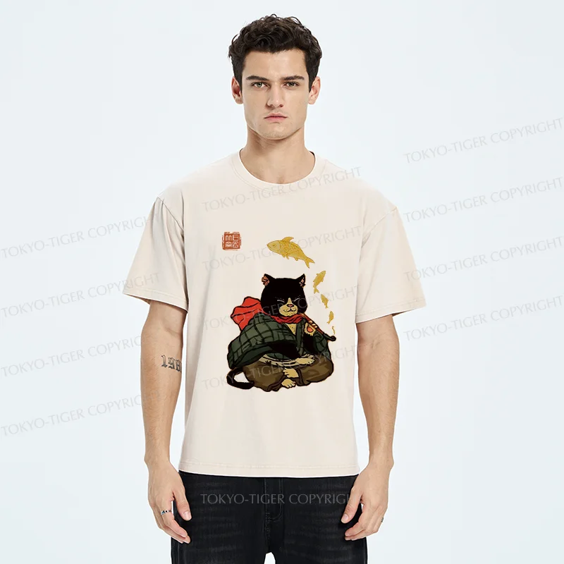 Tokyo-Tiger Smoke Like Fish Washed T-Shirt
