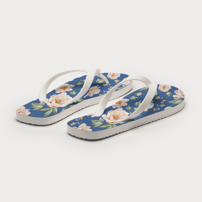 Tokyo-Tiger Flowers In The Waves Flip Flops