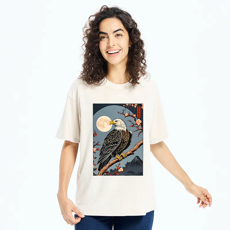 Tokyo-Tiger Ukiyo-e Eagle Washed T-Shirt