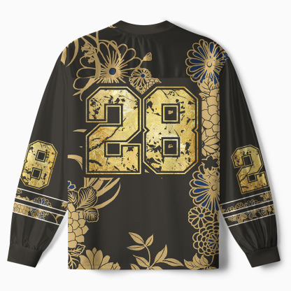 Tokyo-Tiger Samurai Black Cat Paneled Long Sleeve Jersey