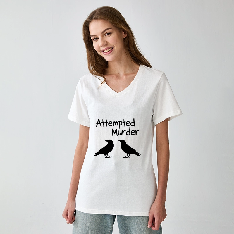 Tokyo-Tiger Two Crows Attempted Murder Joke V-Neck Classic T-Shirt
