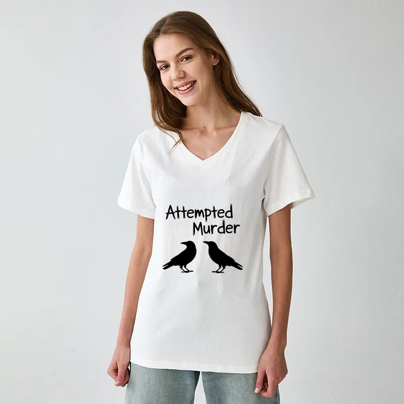 Tokyo-Tiger Two Crows Attempted Murder Joke V-Neck Classic T-Shirt