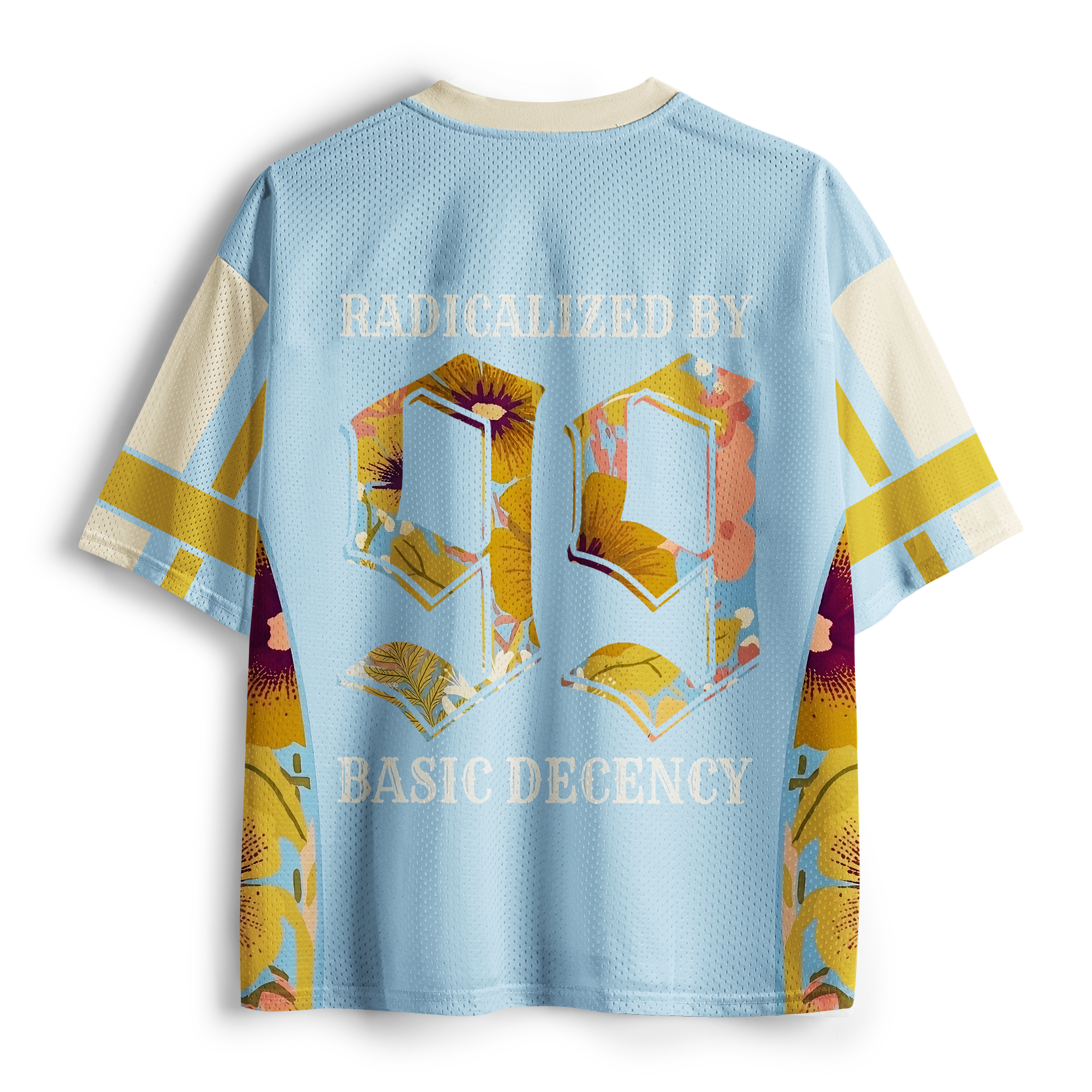 Tokyo-Tiger Sky Blue Blossom Mesh Jersey