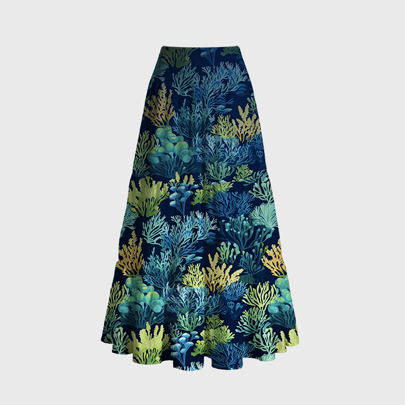 Tokyo-Tiger Underwater Coral Reef Maxi Skirt