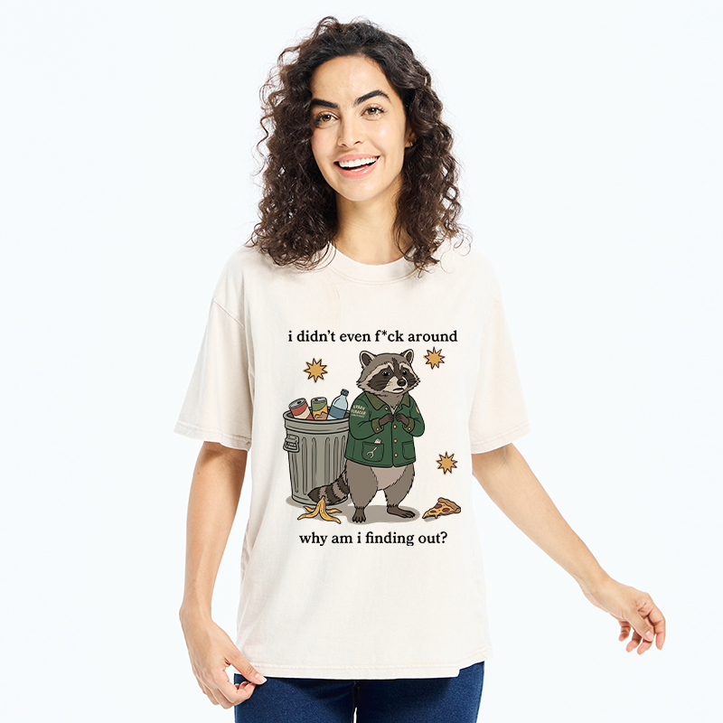 Tokyo-Tiger Funny Confused Raccoon Meme Washed T-Shirt