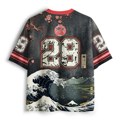 Tokyo-Tiger The Great Wave&Zen Koi Mesh Jersey