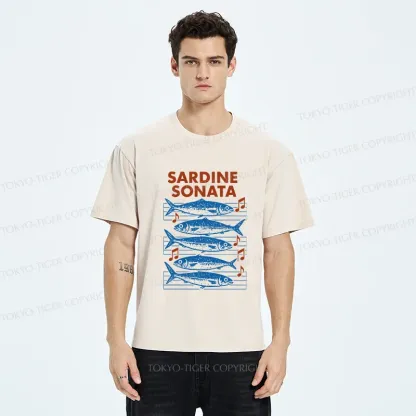 Tokyo-Tiger Sardines Sheet Music Washed T-Shirt