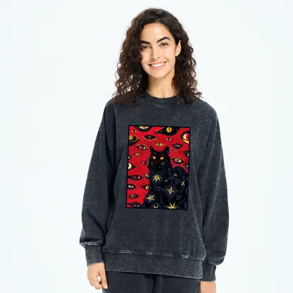 Tokyo-Tiger Mysterious Cat Washed Sweatshirt