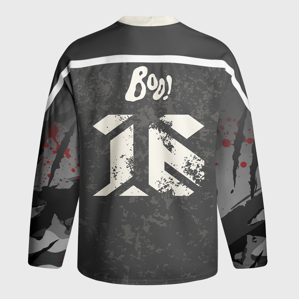 Tokyo-Tiger Spooky Ghost with Knife Long-Sleeve Hockey Jersey