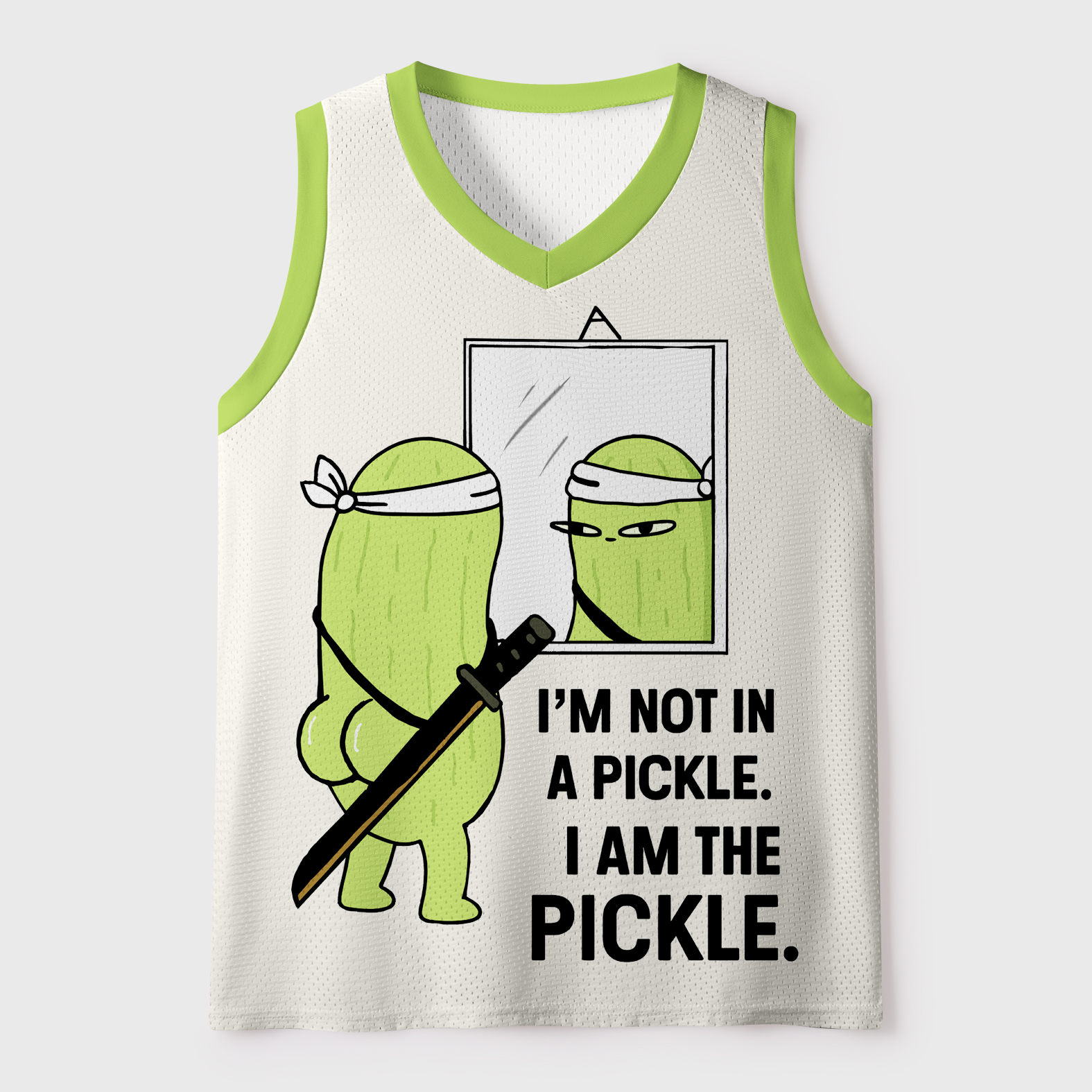 Tokyo-Tiger Funny I Am The Pickle Mesh Tank Top