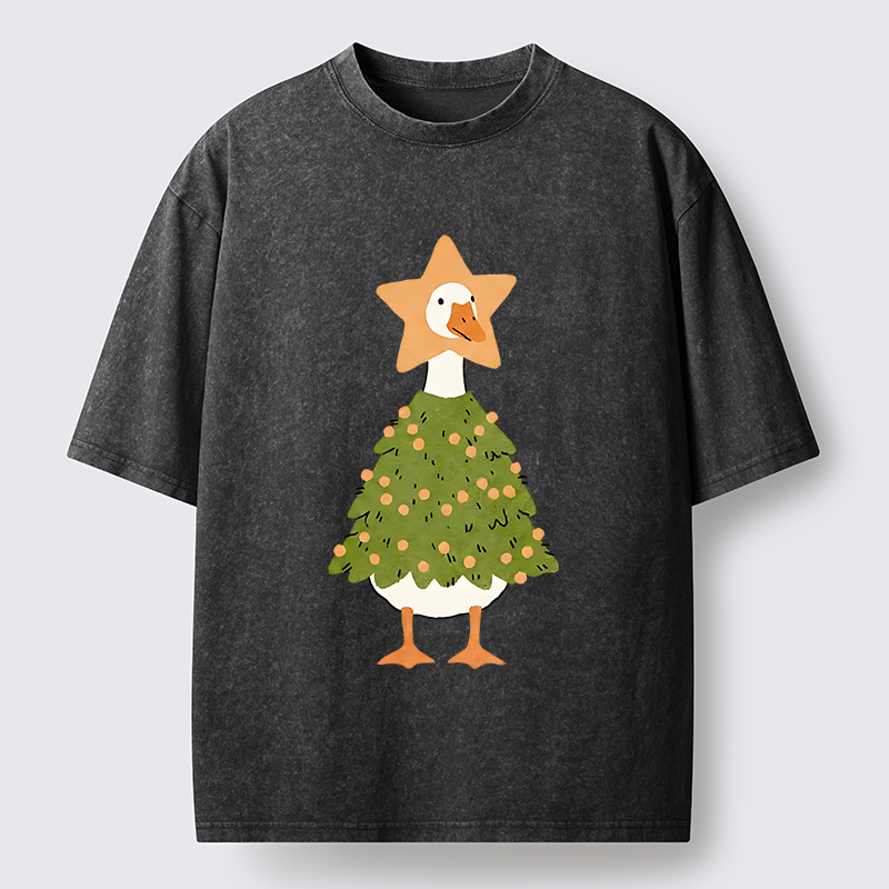 Tokyo‑Tiger Christmas Duck Vibe Washed T-Shirt