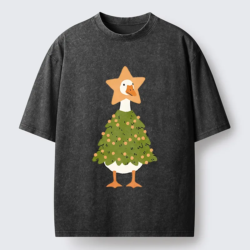 Tokyo‑Tiger Christmas Duck Vibe Washed T-Shirt