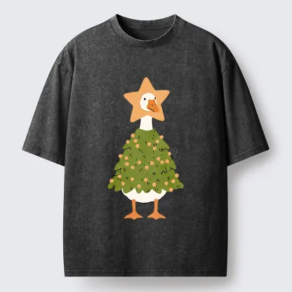 Tokyo‑Tiger Christmas Duck Vibe Washed T-Shirt