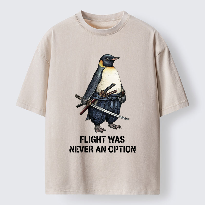 Tokyo-Tiger Funny Warrior Penguin With Sword Meme Washed T-Shirt